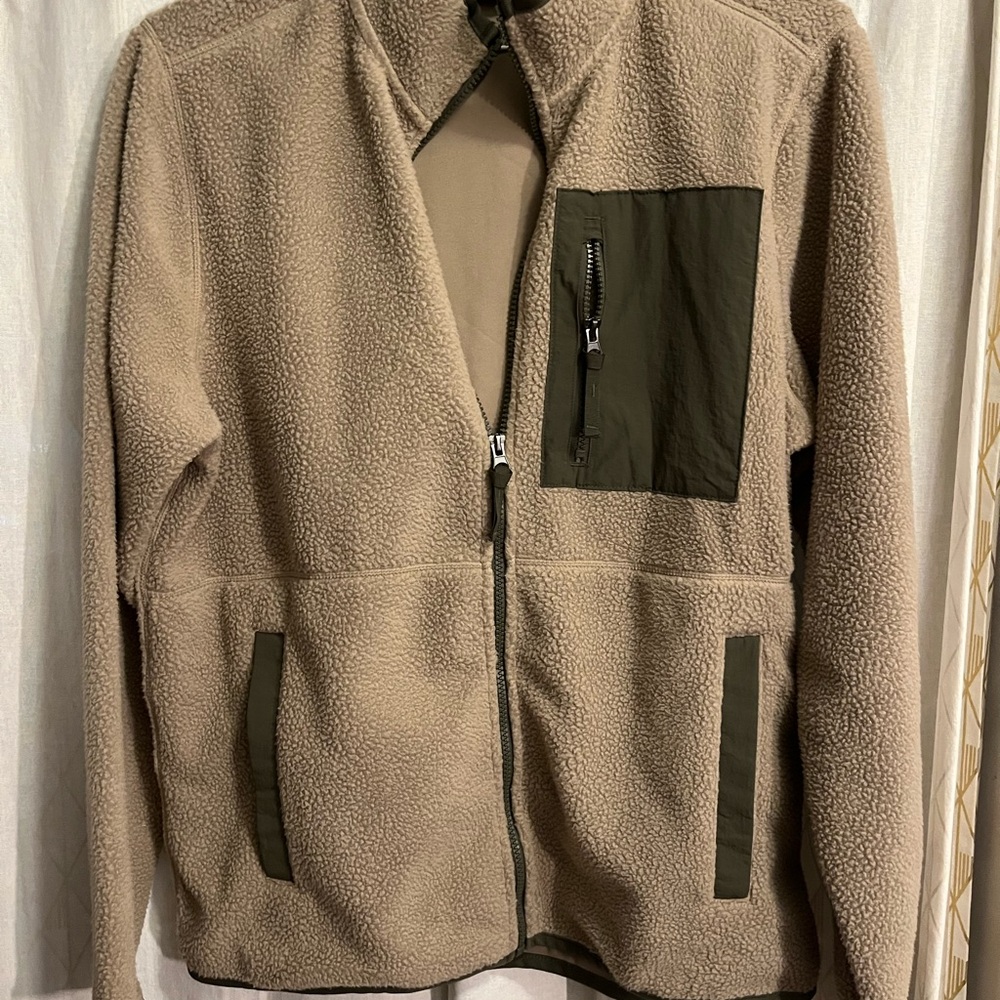 32 Degrees Khaki Zip-up Fleece Jacket